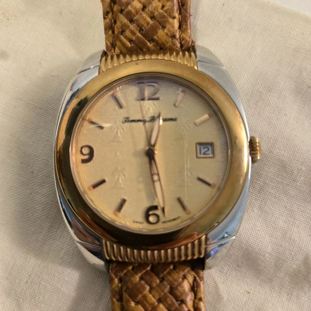 Mens Tommy Bahama Two Tone Quartz WATCH(TB1202 A126) New Battery